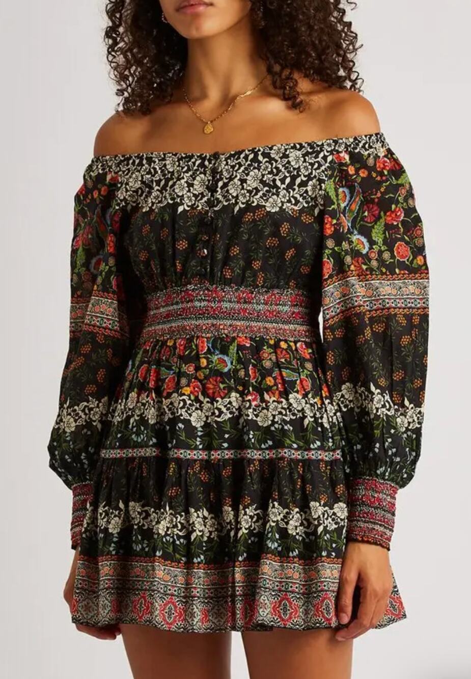 Alice + Olivia Clementina Smocked Floral-print Cotton-voile Mini Dress 8